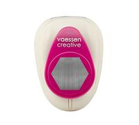 Vaessen Creative Perforatrice hexagonale pour papier kraft - 2,2 x 2,5 cm - Coupe-cercle pour travaux manuels et fabrication de cartes - Blanc/rose