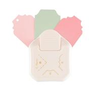 Vaessen Creative Étiquettes Vintage de 1,5 cm, 2,3 cm et Ø 4 mm-Arrondisseur d'angle 3 en 1, Perforateur et Matériel Scrapbooking pour Papier, Journaling, Cartes et Décorations, Or-Blanc