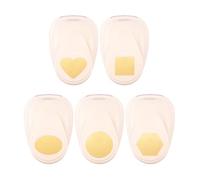 Vaessen Creative Perforatrices Carré, Cercle, Ovale, Cœur, Hexagone - Lot de 5 Pcs - pour Projets DIY, Papier Scrapbooking, Bullet Journaling, Cartes de Vœux, Papier Découpage, Étiquettes, Décorations