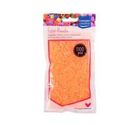 Vaessen Creative Perles à Repasser - Orange Néon - 1100 perles - Fluorescent - pour Bijoux, Decorations DIY et Loisirs Créaifs
