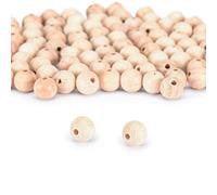 Vaessen Creative Perles en Bois, non traitées, ø 15 mm, 100 pièces, Perles Rondes pour les Loisirs Créatifs, Décorations Artisanales, Bijoux et plus encore
