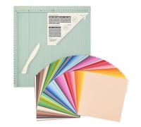 Vaessen Creative Plaque de Rainurage Score Easy et Papier Cartonné Coloré Lisse 30,5 x 30,5 cm - Kit de Scrapbooking Matériel pour Loisirs Créatifs, Cartes, Faire-Part de Mariage et Enveloppes