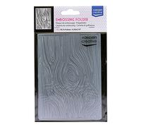 Vaessen Creative Plaque d'embossage, Grain de Bois 14,6 x 10,8 x 0,5 cm, 1 pièce, pour Cartes d'anniversaire, Cartes de Naissance, Cartes de Noël et Loisirs Créatifs en Papier