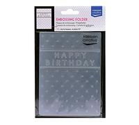 Vaessen creative Plaque d'embossage, Happy Birthday 14,6 x 10,8 x 0,5 cm, 1 pièce, d'anniversaire, Naissance, Cartes de Noël et Loisirs Créatifs en Papier, Transparent, 6x10,8x0,5 100605-019