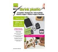 Vaessen Creative Plastique Fou Blanc - A4-250 pcs - Plastique Dingue Thermoformable - Papier Fou pour Porte-Clés, Bijoux, Broches, Art Plastique et Loisirs Créatifs