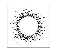 Vaessen Creative Pochoir pour Gaufrage, Cercle de Coeurs, pour Ajouter de la Texture et de la Dimension aux Projets Créatifs avec du Papier, Transparent, 15 x 15 cm