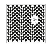 Vaessen Creative Pochoir pour Gaufrage, Coeurs Longs, pour Ajouter de la Texture et de la Dimension aux Projets Créatifs avec du Papier, Transparent, 15 x 15 cm