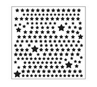 Vaessen Creative Pochoir pour Loisirs, Étoiles, pour Ajouter des Motifs de Couleurs et de Textures a Votre Projets Créatifs avec du Papier, Blanc, 15 x 15 cm