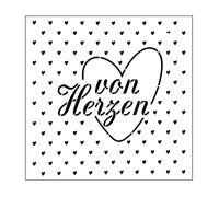 Vaessen Creative Pochoir pour Loisirs, Von Herzen ou Chaleureusement, pour Ajouter des Motifs de Couleurs et de Textures a Votre Projets Créatifs avec du Papier, Blanc, 15 x 15 cm