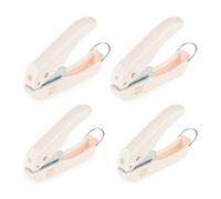 Vaessen Creative Poignée Lot de 4 Pièces - Rond, Étoile, Carré et Cœur de 6,4 x 6,4 mm - Perforateurs pour Loisirs Créatifs, Scrapbooking, Cartes et DIY, Blanc-Gold