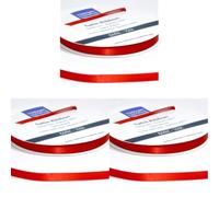 Vaessen Creative Ruban de satin double, Rouge Coquelicot, 6mm, Taille Unique, Set de 10 Pièces (Lot de 3)