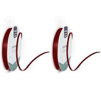 Vaessen Creative Ruban de Satin Double, Rouge foncé, 3 mm, 10 Mètres (Lot de 2)