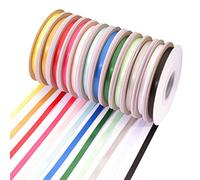 Vaessen Creative Ruban de satin double, Couleurs mélangées, 6mm, Set de 12 Pièces, Taille Unique