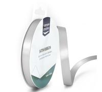 Vaessen Creative Ruban Satin, 9mm x 10m, Éclat Élégant pour Créer des Cartes, Scrapbooks, Emballage Cadeaux et Autres Projets Créatifs, Zilver, Argent, 9 mm, Set de 10 Pièces