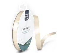 Vaessen Creative Ruban Satin - Beige - 100 m x 9 mm - Bolduc - Ivoire - Biais de Couture - pour Cadeau, Emballage, Bouquet Mariage, Cheveux et Ballon