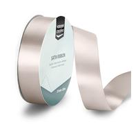 Vaessen Creative Ruban Satin Beige - 20 m x 25 mm - Bolduc pour Cadeau, Emballage et Bouquet Mariage