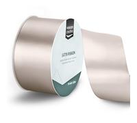 Vaessen Creative Ruban Satin Beige - 20 m x 50 mm - Bolduc pour Cadeau, Emballage et Bouquet Mariage