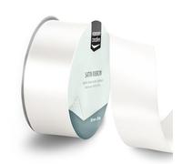 Vaessen Creative Ruban Satin Blanc - 20 m x 38 mm - Bolduc pour Cadeau, Emballage et Bouquet Mariage