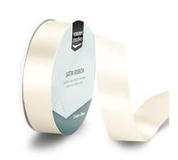 Vaessen Creative Ruban Satin Blanc Antique - 20 m x 25 mm - Bolduc pour Cadeau, Emballage et Bouquet Mariage