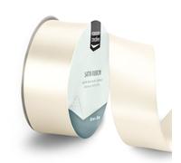 Vaessen Creative Ruban Satin Blanc Antique - 20 m x 38 mm - Bolduc pour Cadeau, Emballage et Bouquet Mariage