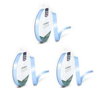Vaessen Creative Ruban Satin - Bleu Clair - 100 m x 9 mm - Bolduc - Biais de Couture - pour Cadeau, Emballage, Bouquet Mariage, Cheveux et Ballon (Lot de 3)