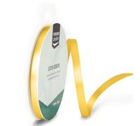 Vaessen Creative Ruban Satin - Jaune Doré - 100 m x 6 mm - Bolduc - Biais de Couture - pour Cadeau, Emballage, Bouquet Mariage, Cheveux et Ballon