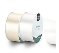 Vaessen Creative Ruban Satin Lot - 2 Couleurs Mariage de 10 m x 50 mm - Blanc - Bolduc pour Cadeau, Emballage et Bouquet Mariage