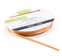 Vaessen Creative Ruban Satin, 3mm x 10m, Éclat Élégant pour Créer des Cartes, Scrapbooks, Emballage Cadeaux et Autres Projets Créatifs, Bronze, Doré, 3 mm, Set de 10 Pièces