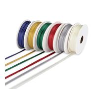 Vaessen Creative Ruban Satin - Noël - 6 Couleurs - 2 m x 3 mm - Bolduc - Biais de Couture - pour Cadeau, Emballage, Bouquet Mariage, Cheveux et Ballon