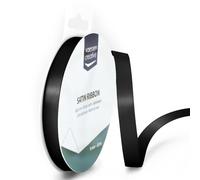 Vaessen Creative Ruban Satin, 9mm x 10m, Éclat Élégant pour Créer des Cartes, Scrapbooks, Emballage Cadeaux et Autres Projets Créatifs, Noir, 9 mm, Set de 10 Pièces