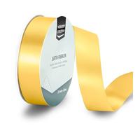 Vaessen Creative Ruban Satin Or Jaune - 20 m x 25 mm - Bolduc pour Cadeau, Emballage et Bouquet Mariage