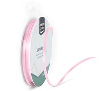 Vaessen Creative Ruban Satin - Rose Pastel - 100 m x 3 mm - Bolduc - Biais de Couture - pour Cadeau, Emballage, Bouquet Mariage, Cheveux et Ballon