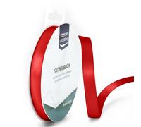 Vaessen Creative Ruban Satin - Rouge - 100 m x 9 mm - Bolduc - Coquelicot - Biais de Couture - pour Cadeau, Emballage, Bouquet Mariage, Cheveux et Ballon