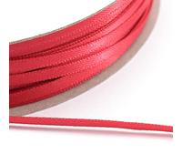 Vaessen Creative Ruban Satin - Rouge Pastel - 100 m x 3 mm - Bolduc - Biais de Couture - pour Cadeau, Emballage, Bouquet Mariage, Cheveux et Ballon