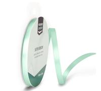 Vaessen Creative Ruban Satin - Vert Pastel - 100 m x 6 mm - Bolduc - Biais de Couture - pour Cadeau, Emballage, Bouquet Mariage, Cheveux et Ballon