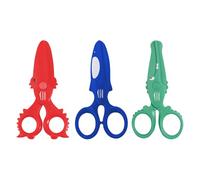 Vaessen Creative Set de Ciseaux Enfant - Crabe, Baleine, Crocodile - 3 Pièces de 12 cm - avec Bout Rond Sécurisé - pour Gauchers et Droitiers - Fourniture Scolaire pour Loisirs Créatifs et Bricolage