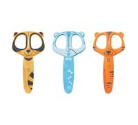 Vaessen Creative Set de Ciseaux Enfant - Raton Laveur, Chien, Tigre - 3 Pièces de 12 cm - avec Bout Rond Sécurisé - pour Gauchers et Droitiers - Fourniture Scolaire pour Loisirs Créatifs et Bricolage