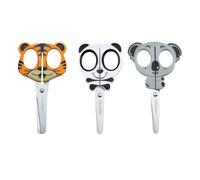 Vaessen Creative Set de Ciseaux Enfant - Tigre, Koala, Panda - 3 Pièces de 12,7 cm - avec Bout Rond Sécurisé - pour Gauchers et Droitiers - Fourniture Scolaire pour Loisirs Créatifs et Bricolage