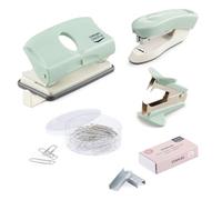 Vaessen Creative Set de Papeterie, Couleur Vert Menthe, 5 Pièces, Idéal pour le Bureau, la Salle de Bricolage ou comme Fournitures Scolaires