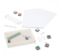 Vaessen Creative Stamp Easy Pro Kit-Presse Transparents, Tampons Encreurs, Papier Aquarelle et Plus-Plateforme d'Estampage pour Cartes de Noël et Scrapbooking, Ivoire, 23,8 x 17,5 cm