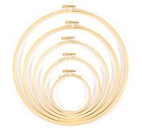 Vaessen Creative Tambours à Broder en Bois de Bambou, Jeu de 5 Pièces, Cercles pour Attrape-Rêves, Cadre de Point de Croix, Anneaux pour Macramé, Crochet, Décoration Bohémien et Plus Encore