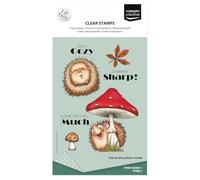 Vaessen Creative Tampons Transparents 13 Pcs - Champignons & Hérissons - Scrapbooking Matériel et Journaling Accessoires - pour Cartes et Bullet Journal
