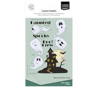Vaessen Creative Tampons Transparents 19 Pcs - Fantômes & Maison Hantée - Scrapbooking Matériel et Journaling Accessoires - pour Cartes et Bullet Journal