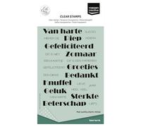 Vaessen Creative Tampons Transparents 23 Pcs-Textes Néerlandais-Scrapbooking Matériel et Journaling Accessoires-pour Cartes Anniversaire et Bullet Journal, 14,8 x 10,5 cm, Set Pièces