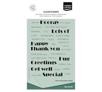 Vaessen Creative Tampons Transparents 34 Pcs-Textes Anglais-Scrapbooking Matériel et Journaling Accessoires-pour Cartes Anniversaire et Bullet Journal, 14,8 x 10,5 cm, Set Pièces