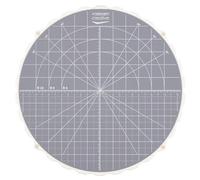 Vaessen Creative Tapis de Découpe Autocicatrisant ⌀27,3 cm-Plateau Tournant Rond Antidérapant avec Graduations Double Face-pour Couture, Tissu, Papier et Décoration de Gâteaux, Gris, 27,3cm