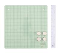 Vaessen Creative Tapis de Travail 30,5 x 30,5 cm Vert Menthe-Surface Métallique avec Règle et Aimants-pour Cartes, Tampons, Embossage, Scrapbooking et Pochoirs, 30,5x30,5cm