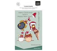 Vaessen creative Transparents 10 Pcs-Poules de Noël-Scrapbooking Matériel et Journaling Accessoires-Tampon Silicone pour Cartes et Bullet Journal, A6