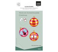Vaessen creative Transparents 12 Pcs-Boules de Noël-Scrapbooking Matériel et Journaling Accessoires-Tampon Silicone pour Cartes et Bullet Journal, A6
