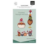 Vaessen creative Transparents 12 Pcs-Poules de Noël-Scrapbooking Matériel et Journaling Accessoires-Tampon Silicone pour Cartes et Bullet Journal, A6